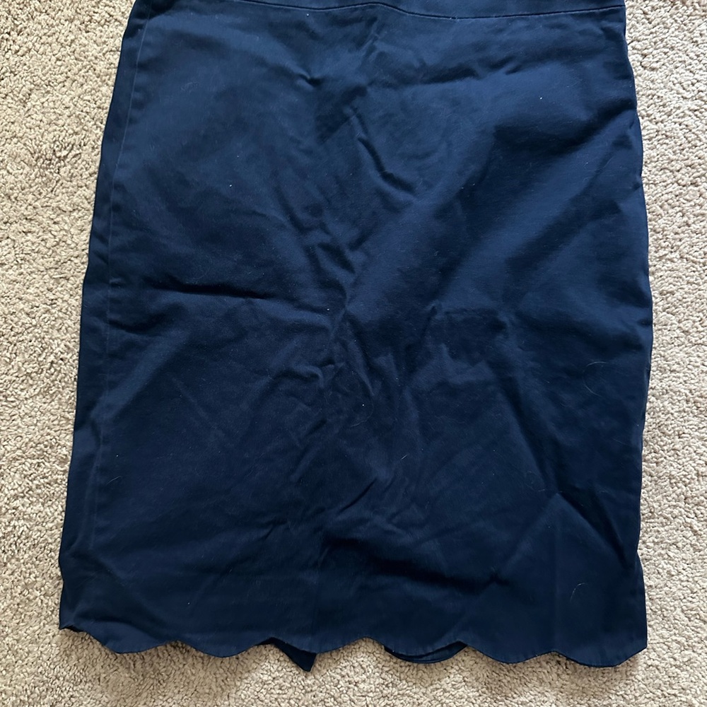 J. Crew Blue Pencil Skirt Knee-Length Work Style